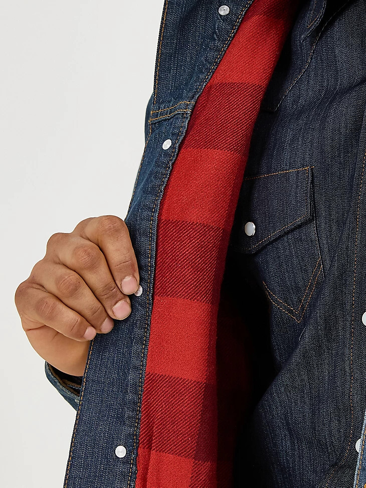 veste en jean wrangler doublée couverture rustique