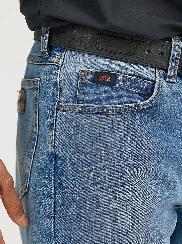 jean wrangler 20x active flex relaxed fit pour homme bleu amiral