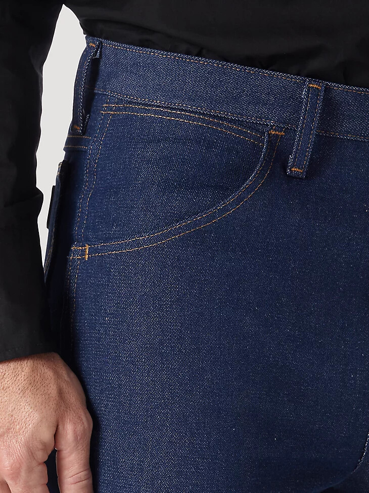 jean wrangler cowboy cut bootcut rigide slim fit bleu marine