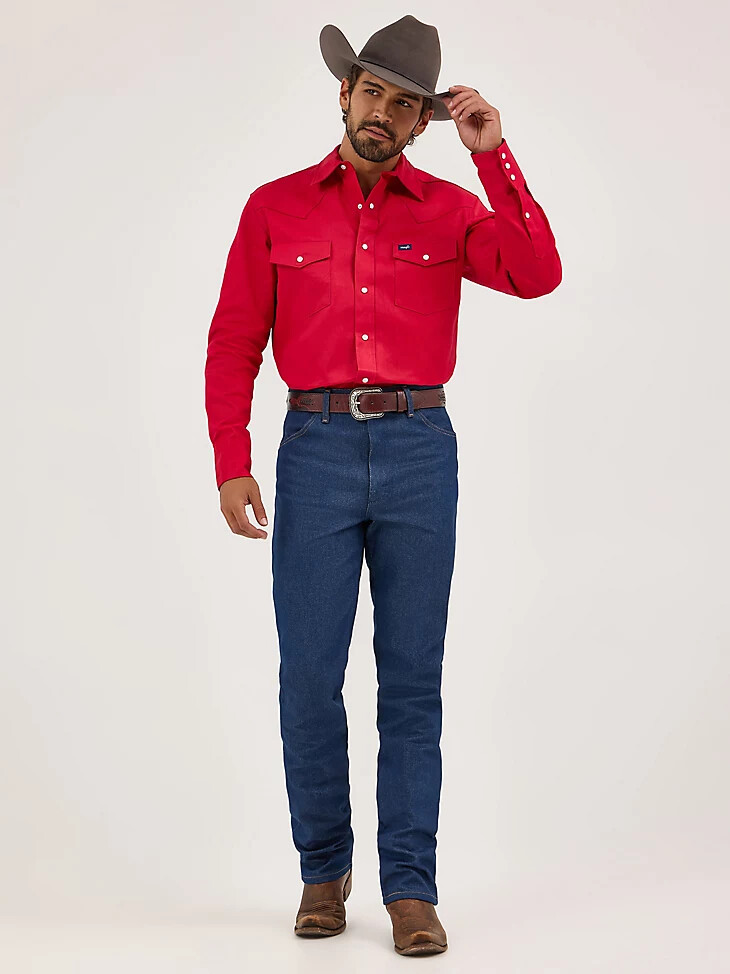 jean wrangler cowboy cut coupe slim rigide indigo rigide