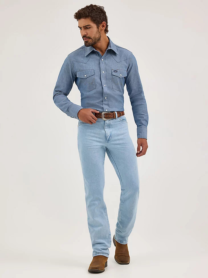 jean wrangler cowboy cut slim fit décoloré