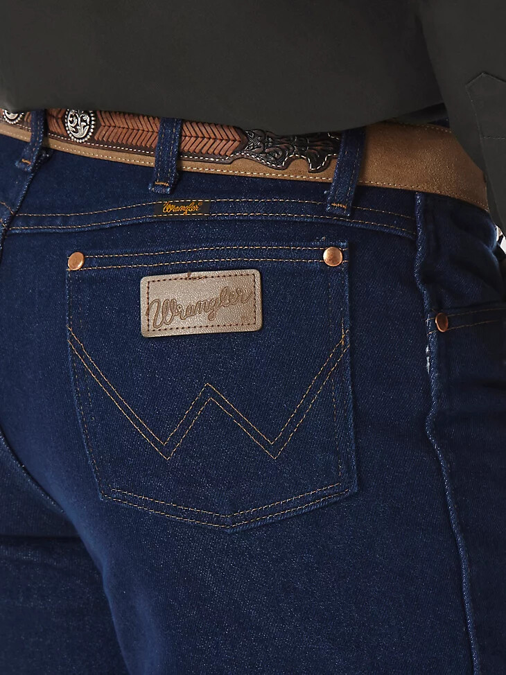 jean wrangler cowboy cut stretch slim fit indigo stretch