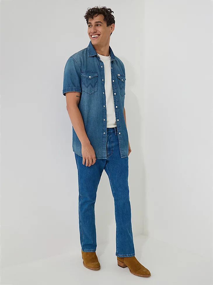 jean bootcut homme délavage cowboy clair