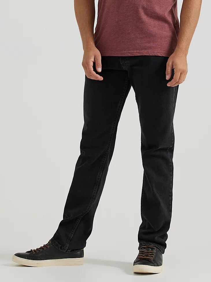 jean homme coupe athlétique flex noir délavé