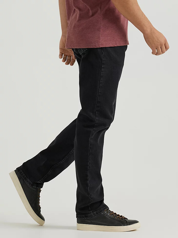 jean homme coupe athlétique flex noir délavé