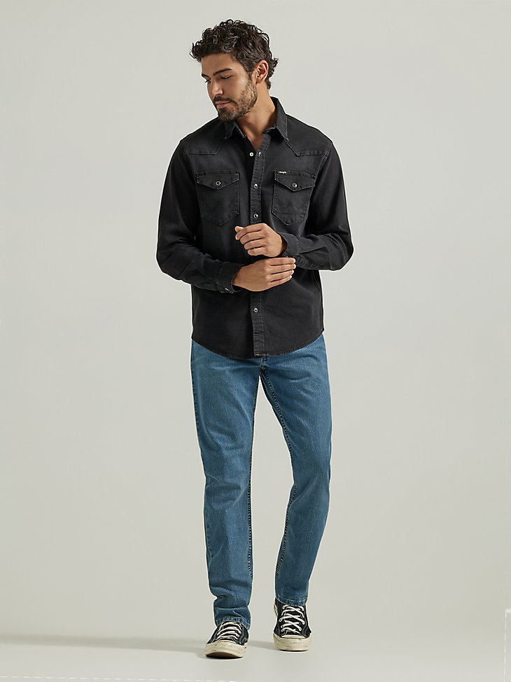 jean bootcut décontracté pour homme délavage moyen