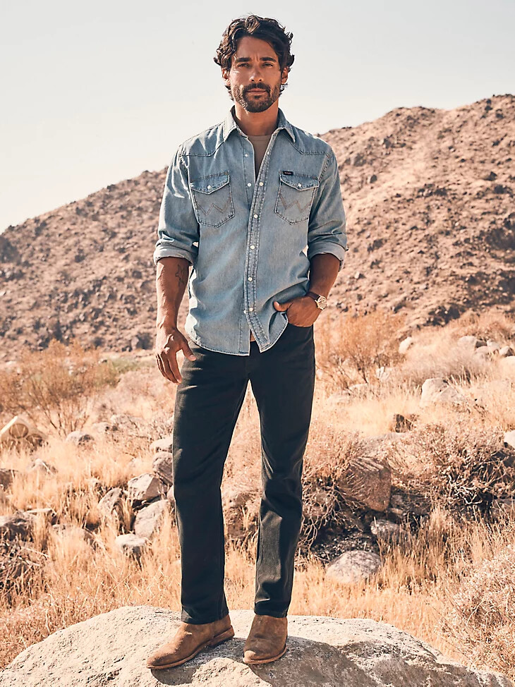 pantalon en sergé peak comfort george noir pour homme