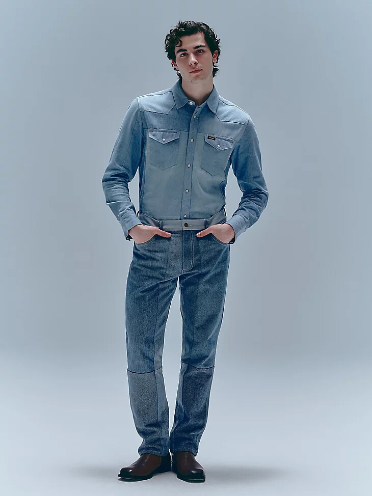 jean droit wrangler x beyond retro délavage clair