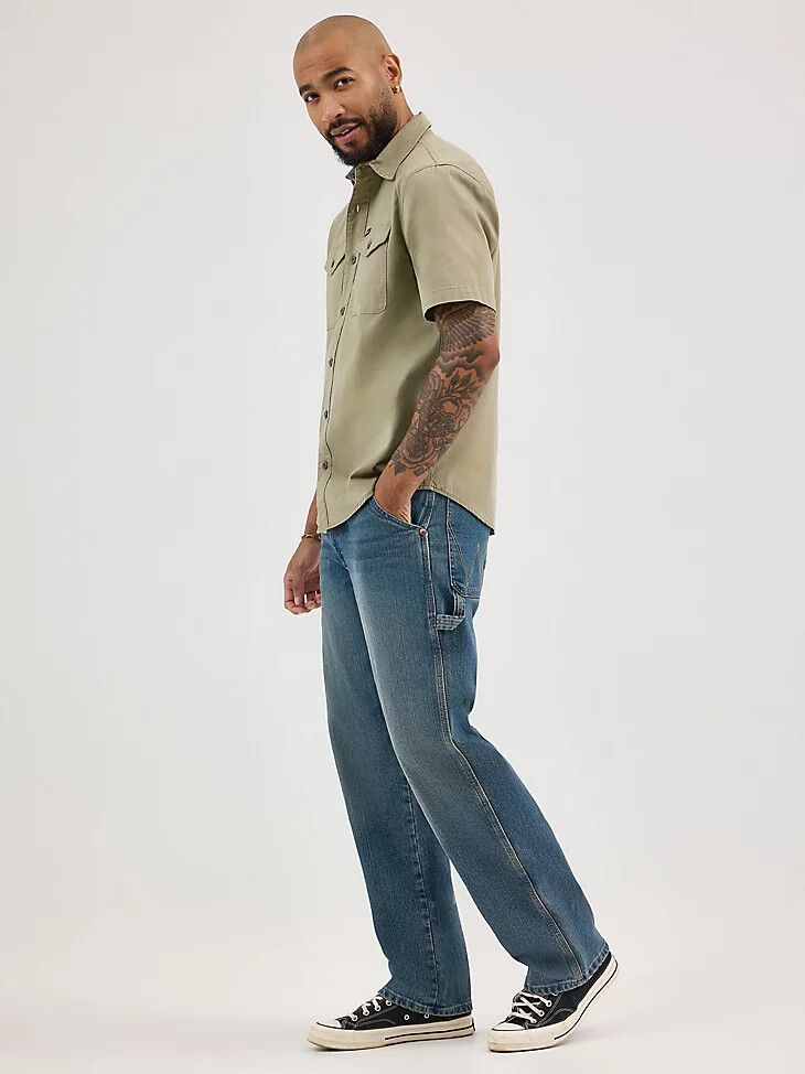 jean de charpentier pour homme bleu délavé