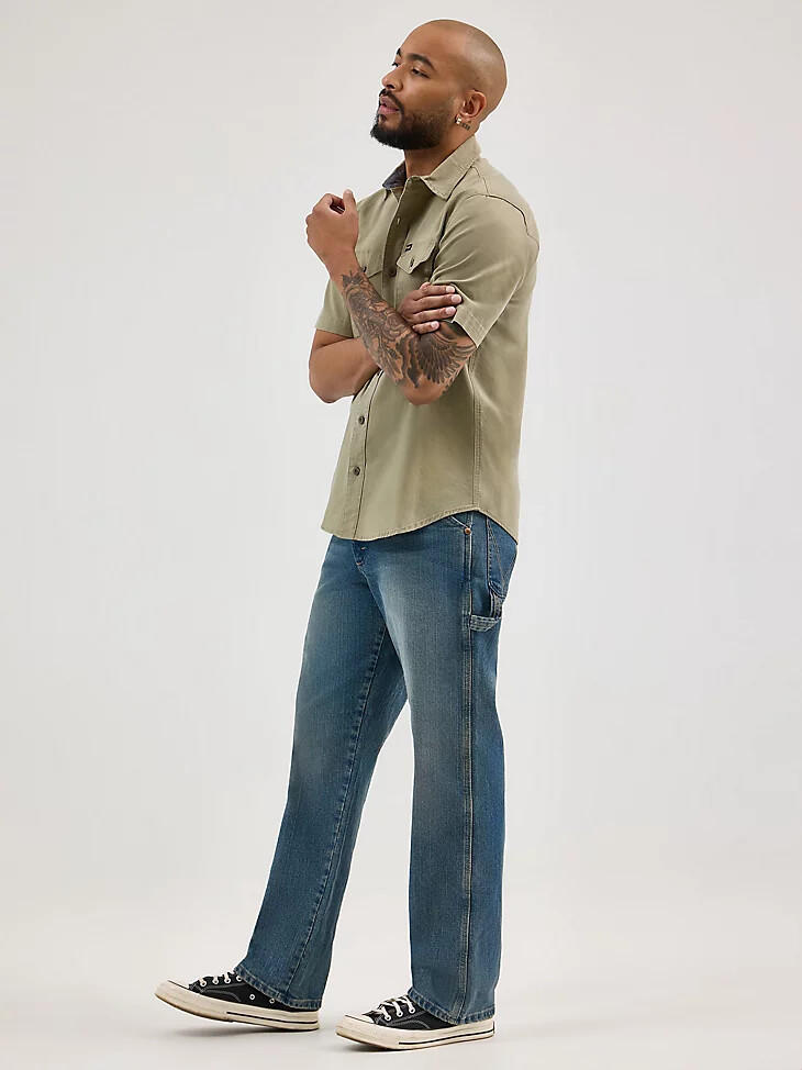 jean de charpentier pour homme bleu délavé