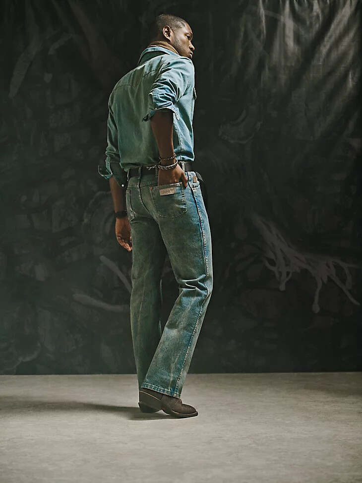 jean wrangler x the last of us coupe cowboy indigo prélavé
