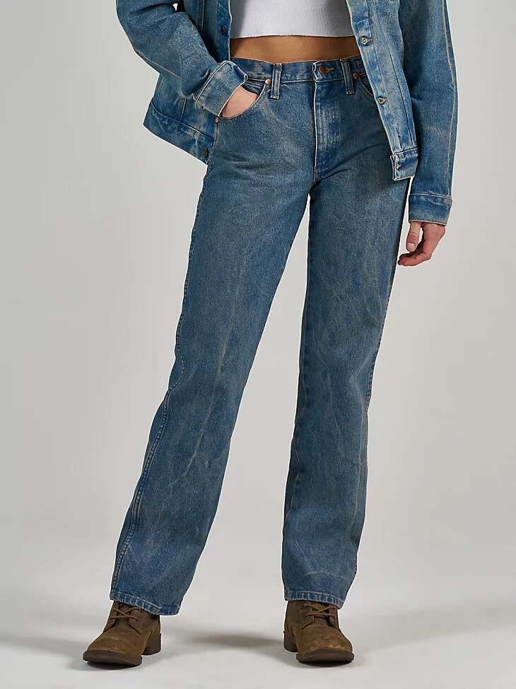 jean wrangler x the last of us coupe cowboy indigo prélavé