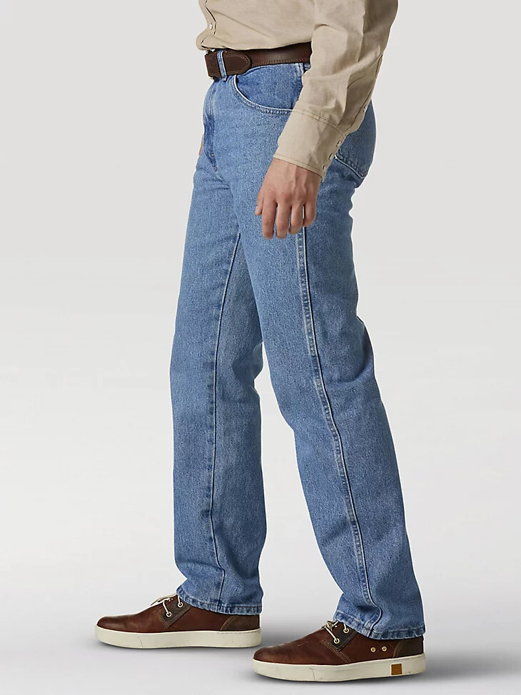 jean wrangler rugged wear coupe classique délavage grossier
