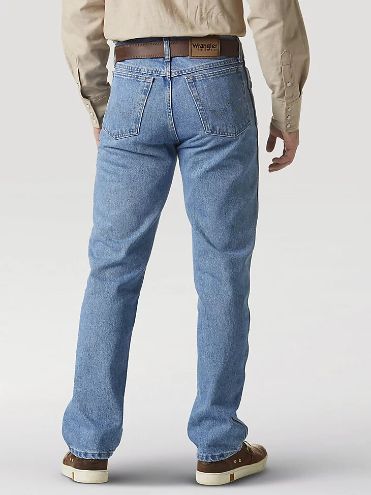 jean wrangler rugged wear coupe classique délavage grossier