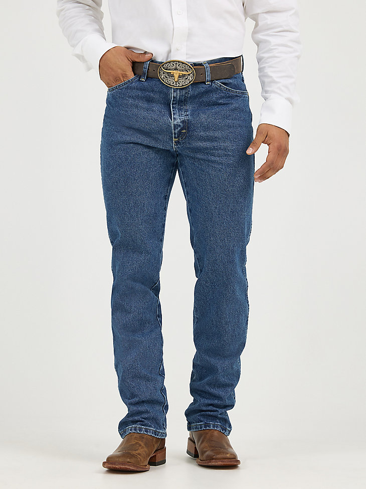jean george strait cowboy cut coupe slim en denim épais couleur pierre