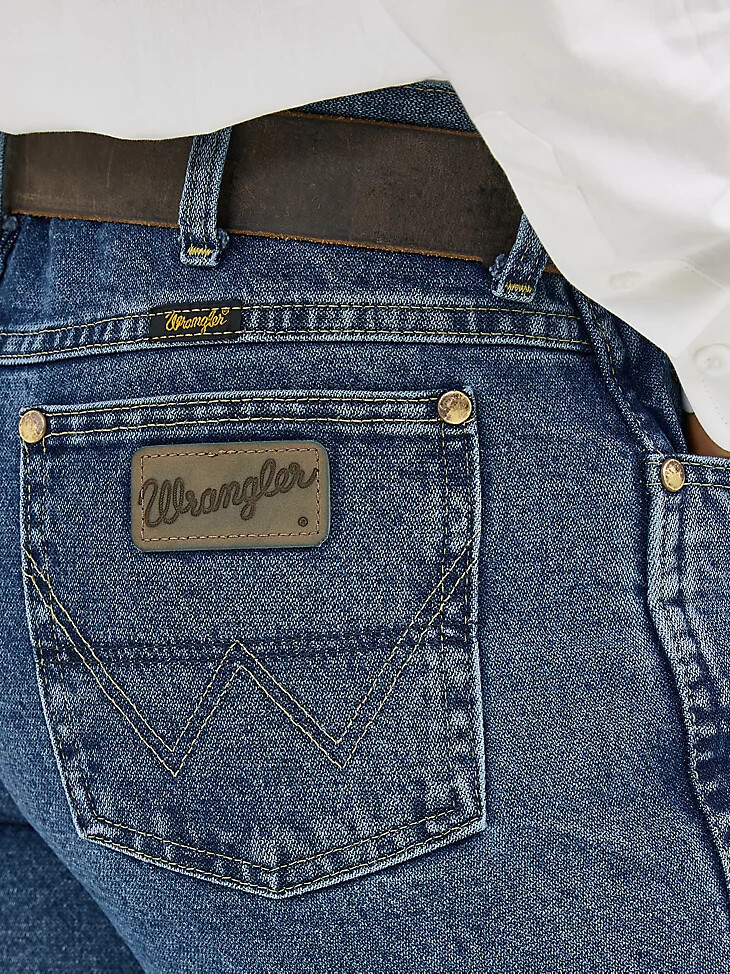jean george strait cowboy cut coupe slim en denim épais couleur pierre