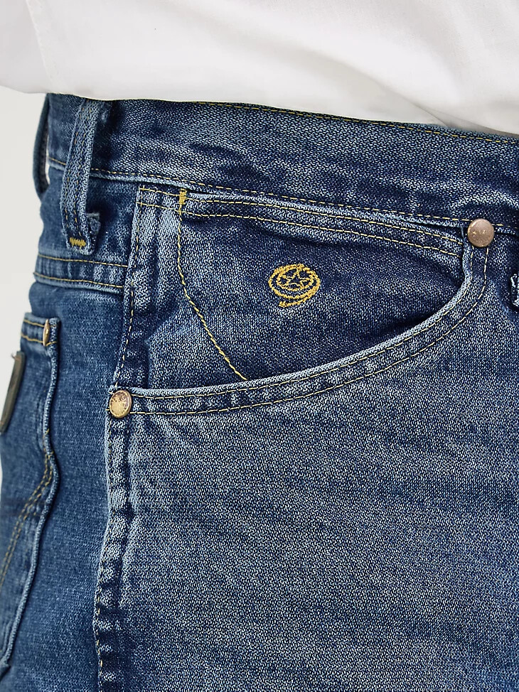jean george strait cowboy cut coupe slim en denim épais couleur pierre