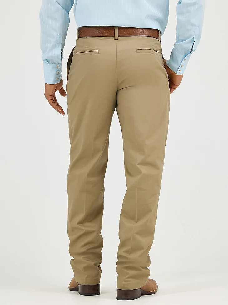 pantalon wrangler casuals pour homme coupe décontractée plis sur le devant kaki