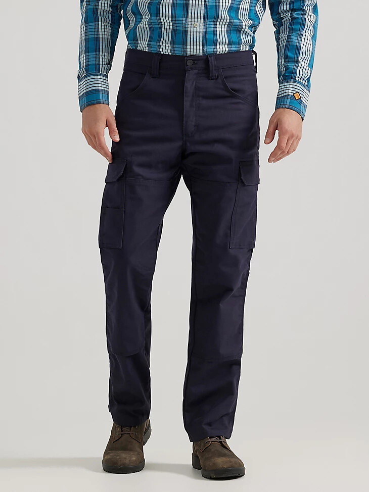 pantalon wrangler fr ranger extensible et résistant aux flammes coupe décontractée bleu marine