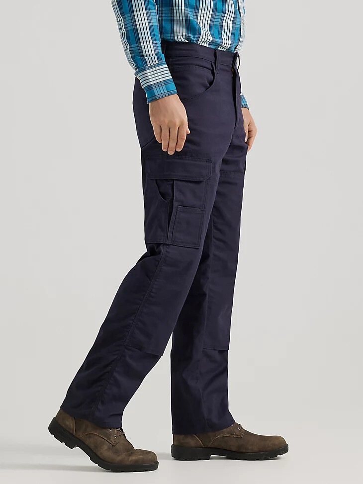pantalon wrangler fr ranger extensible et résistant aux flammes coupe décontractée bleu marine