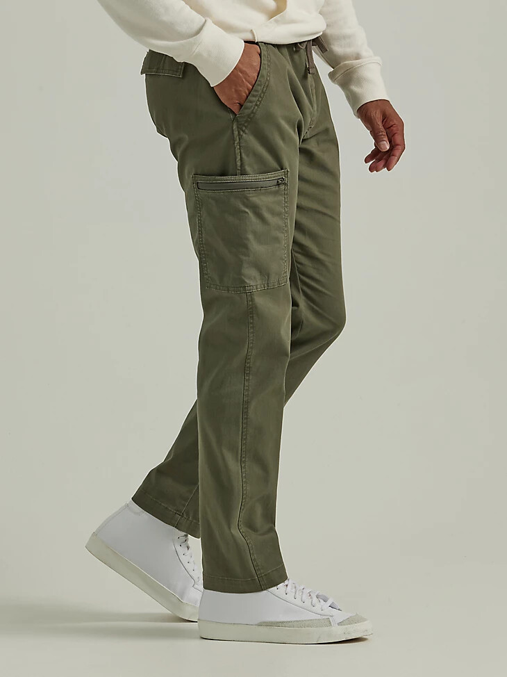 pantalon cargo fuselé damien pour homme couleur olive