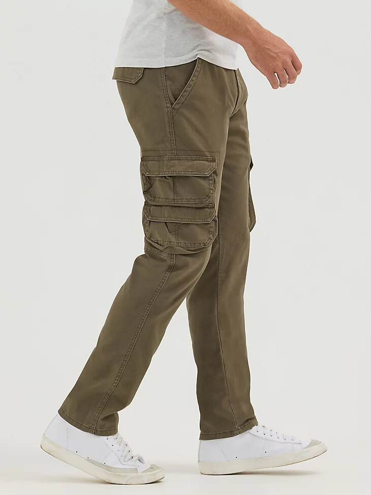 pantalon cargo wrangler flex tapered pour homme vert pin