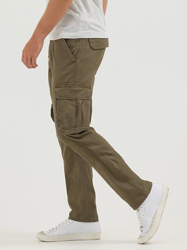 pantalon cargo wrangler flex tapered pour homme vert pin