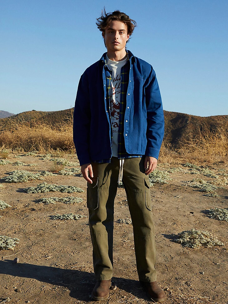 pantalon cargo décontracté pour homme wrangler x pacsun vert pin