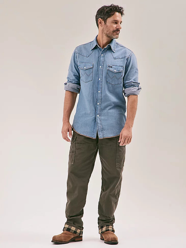 pantalon wrangler riggs workwear ranger doublé en tissu ripstop loden
