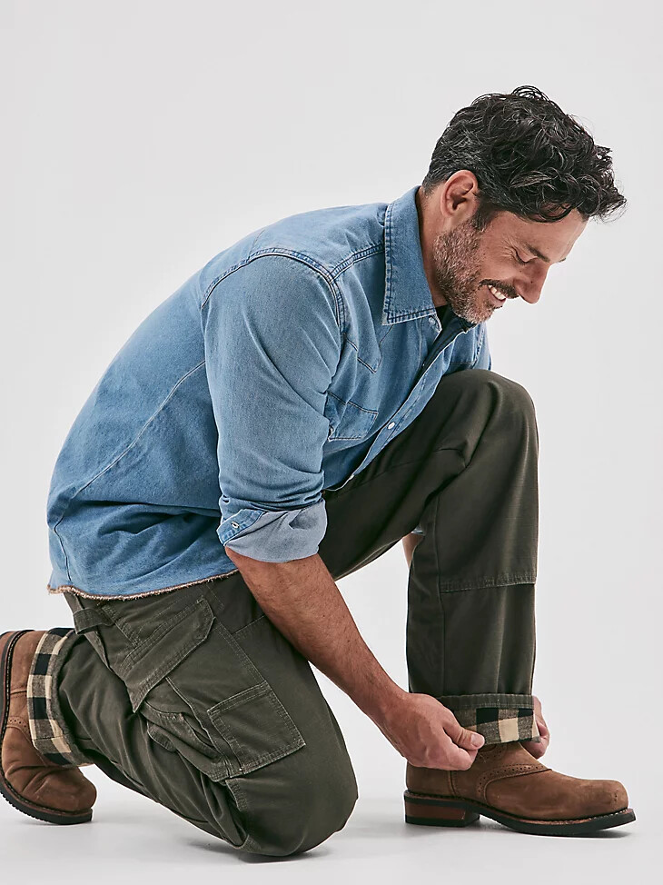 pantalon wrangler riggs workwear ranger doublé en tissu ripstop loden