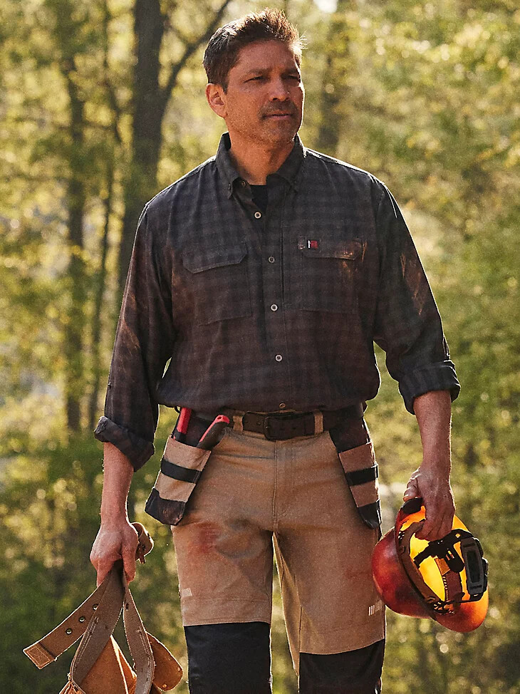 chemise de travail technique grise wrangler riggs workwear
