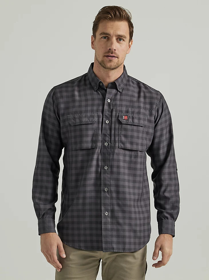 chemise de travail technique grise wrangler riggs workwear