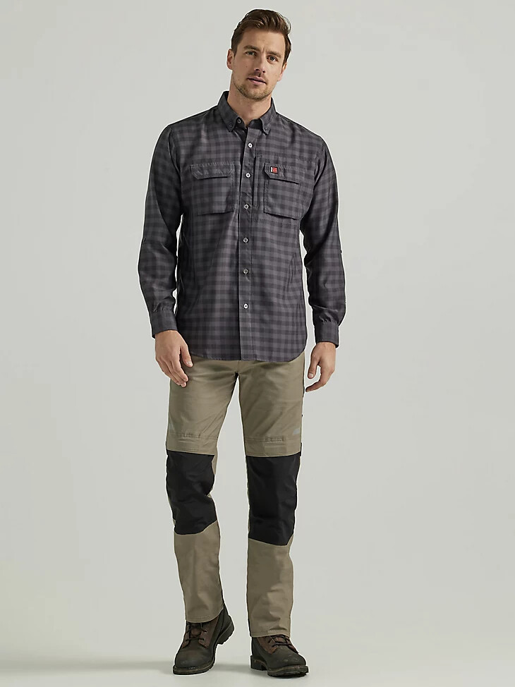 chemise de travail technique grise wrangler riggs workwear