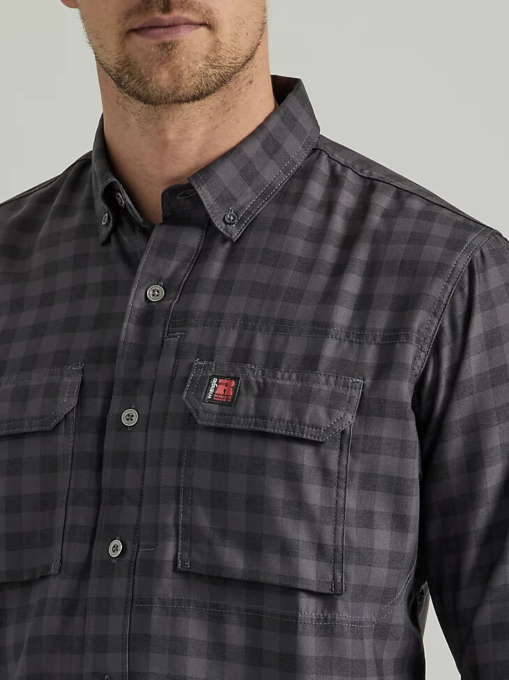 chemise de travail technique grise wrangler riggs workwear