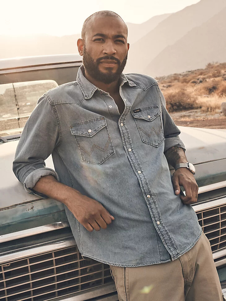 chemise en jean homme iconic cowboy wash lake wash