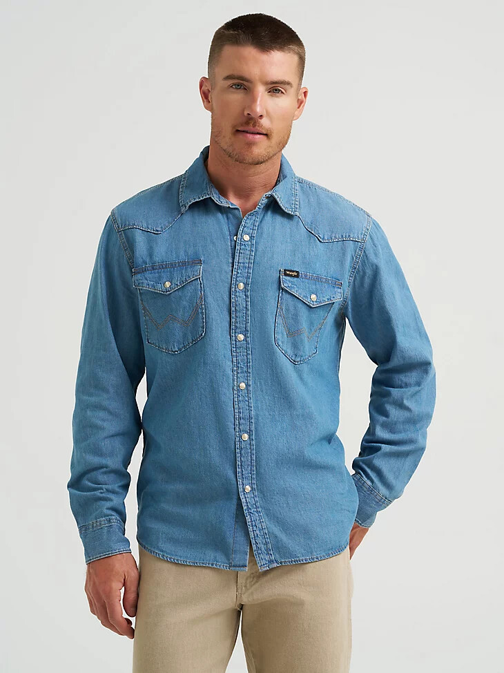 chemise en jean homme iconic cowboy wash lake wash