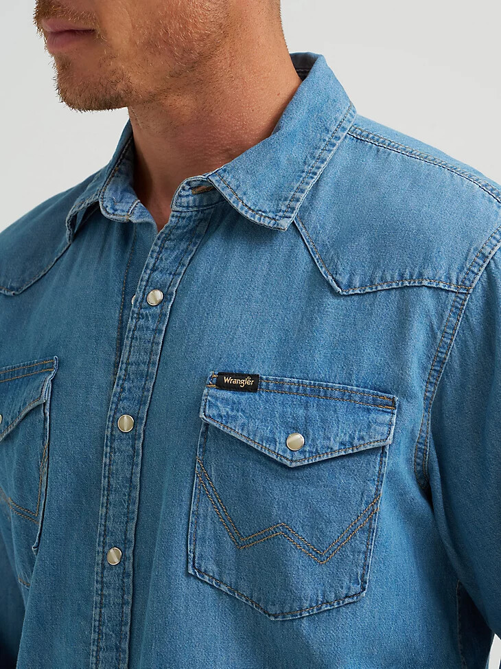 chemise en jean homme iconic cowboy wash lake wash
