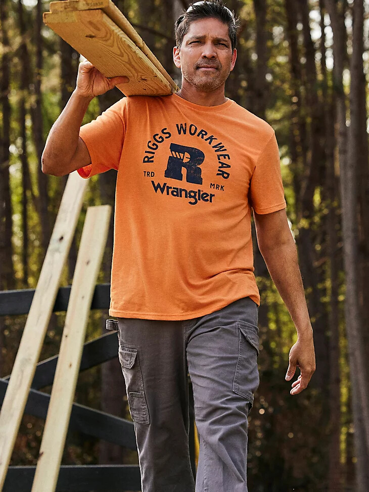 t-shirt graphique décontracté wrangler riggs workwear à lavant ample motif citrouille dautomne
