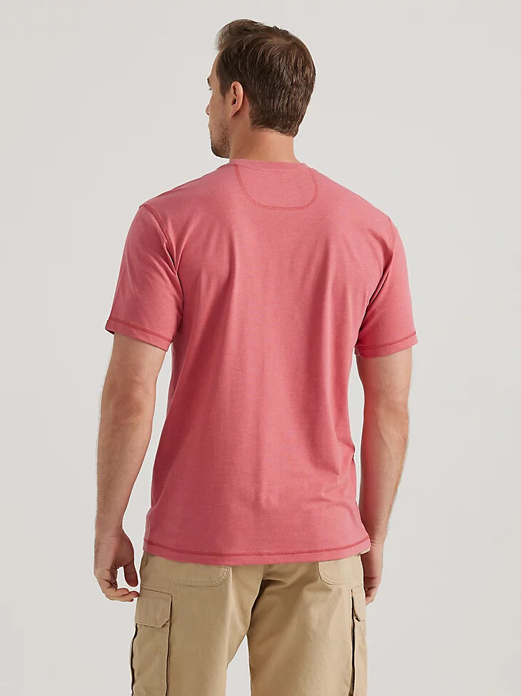 t-shirt de travail wrangler riggs workwear à manches courtes et 1 poche rouge minéral