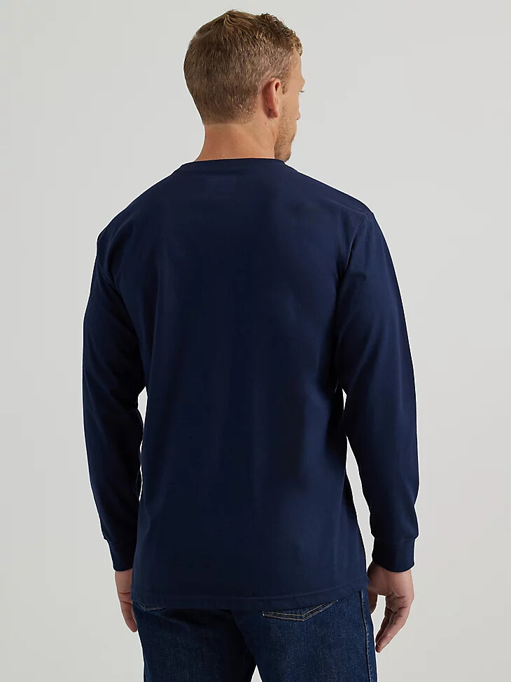 t-shirt graphique à manches longues wrangler fr ignifugé motif drapeau marine
