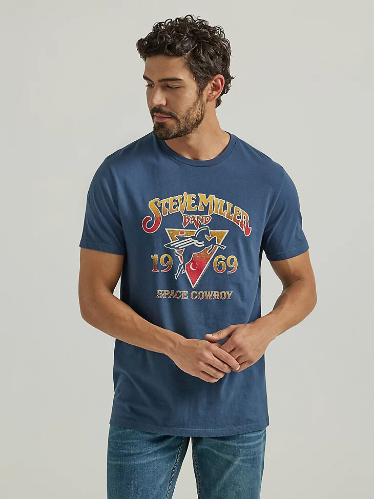 t-shirt graphique steve miller band bleu marine