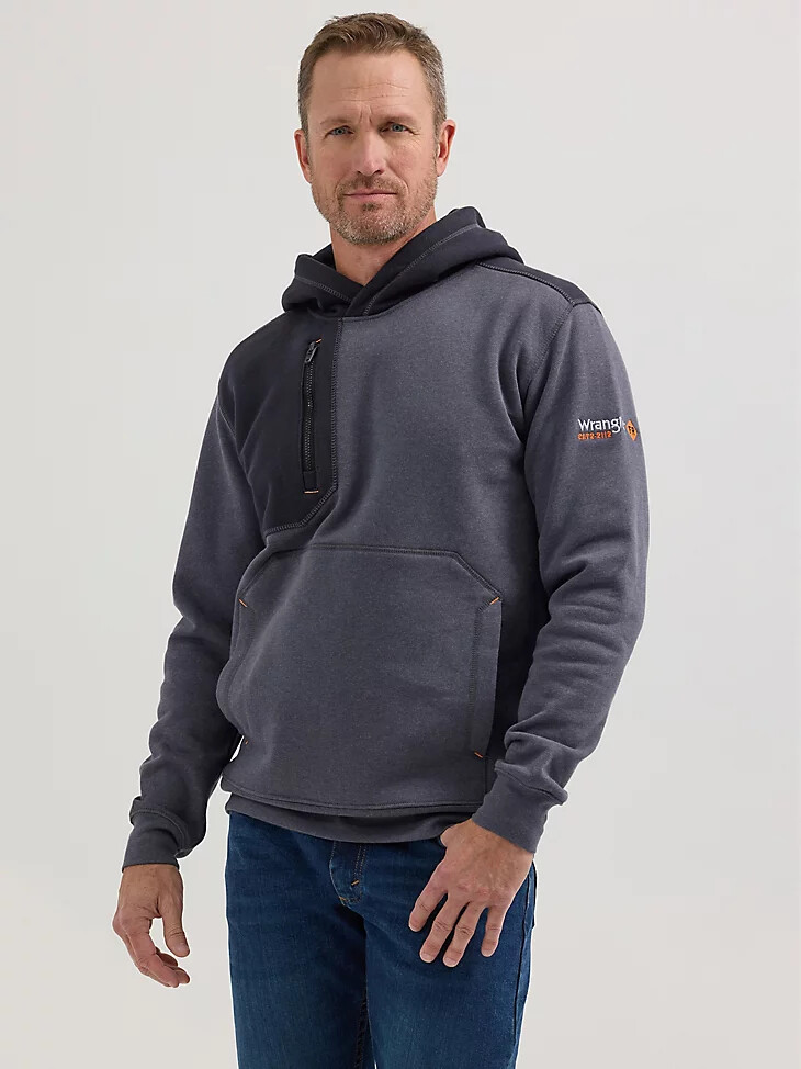 sweat à capuche en maille ignifugée wrangler fr bleu nuits