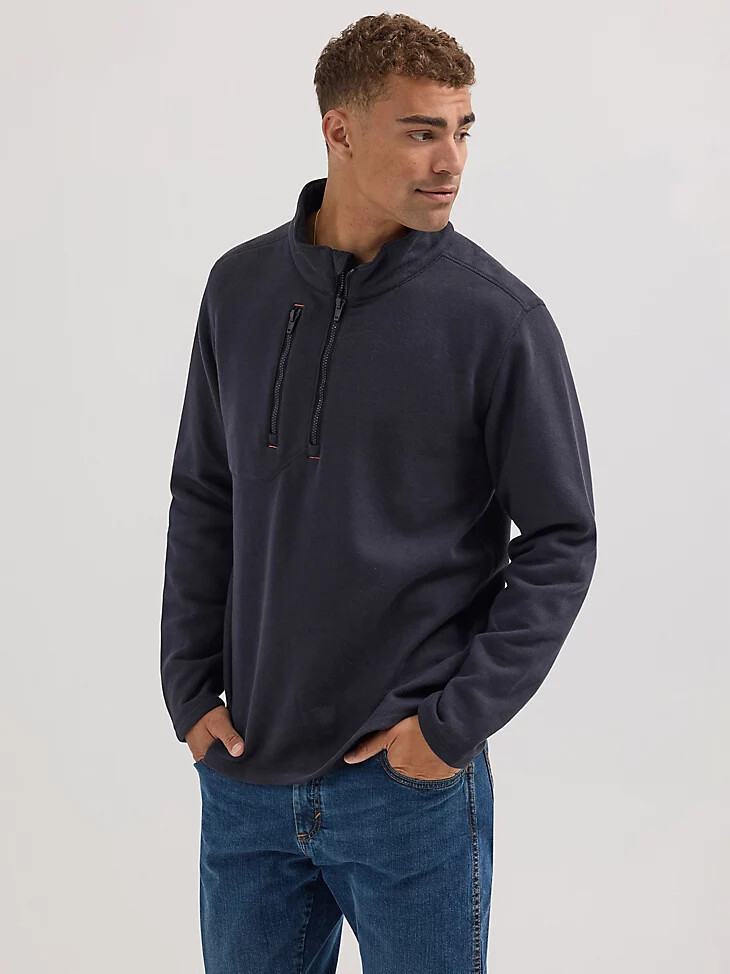 pull wrangler fr ignifugé à quart de zip noir de jais