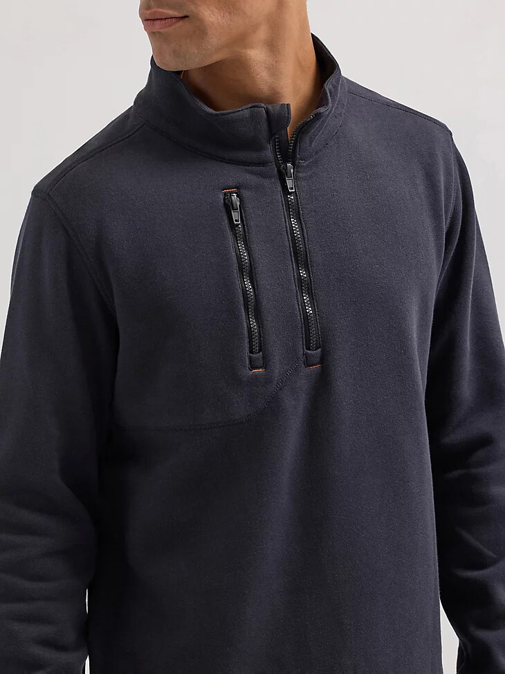 pull wrangler fr ignifugé à quart de zip noir de jais