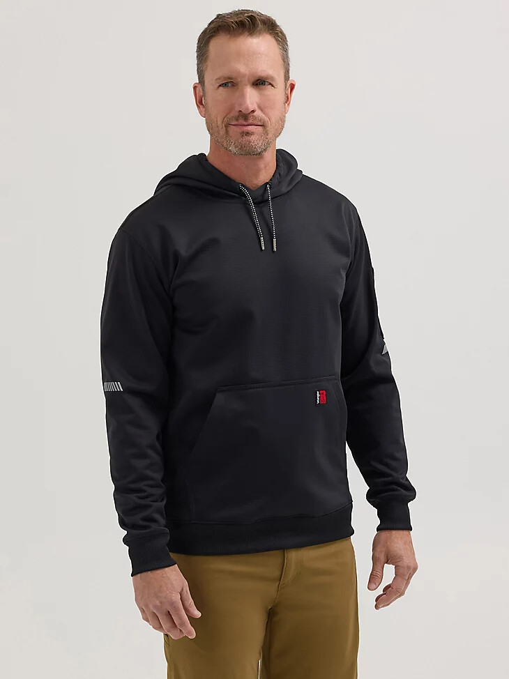 sweat à capuche technique wrangler riggs workwear noir de jais