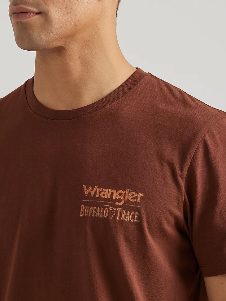 t-shirt wrangler x buffalo trace pour homme coloris oak aged grain marron