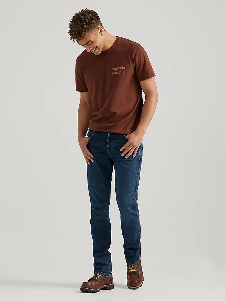 t-shirt wrangler x buffalo trace pour homme coloris oak aged grain marron