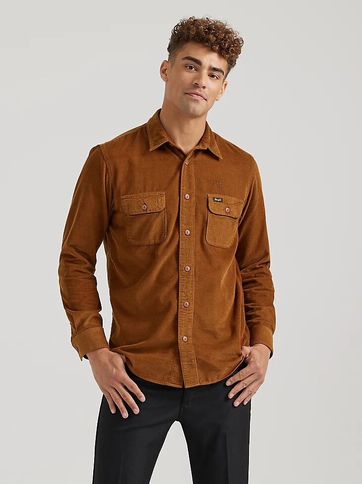 chemise en velours côtelé pour homme wrangler x buffalo trace style rétro
