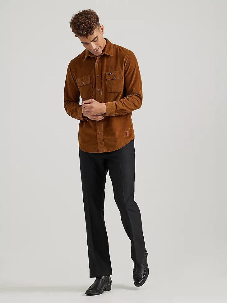 chemise en velours côtelé pour homme wrangler x buffalo trace style rétro