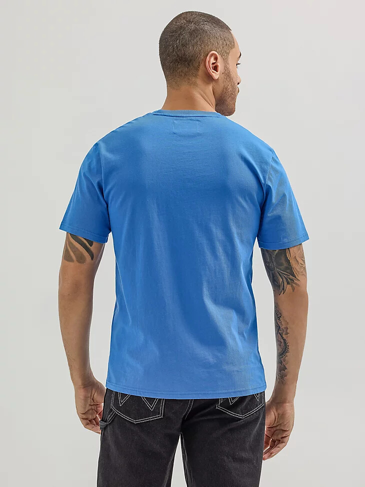 t-shirt bleu wrangler x hot wheels speed club pour homme